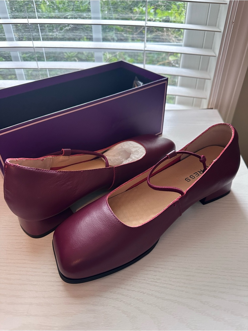 Women’s Empress Square Toe Heels in Deep Wine